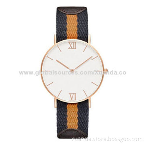 Cotton cloth strap, 316L steel case, new style, stainless watches, 2 years warranty